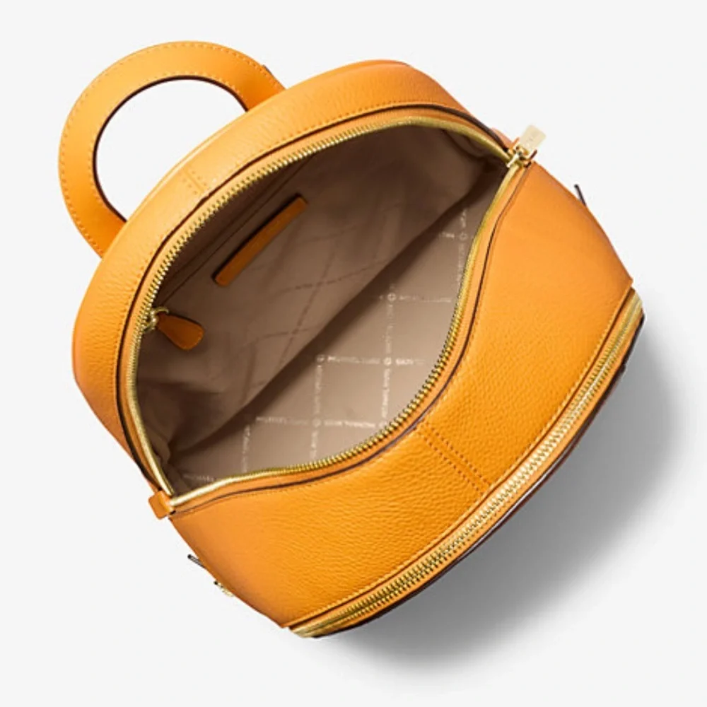 Michael Kors Vibrant Orange Backpack with Fun Patches
